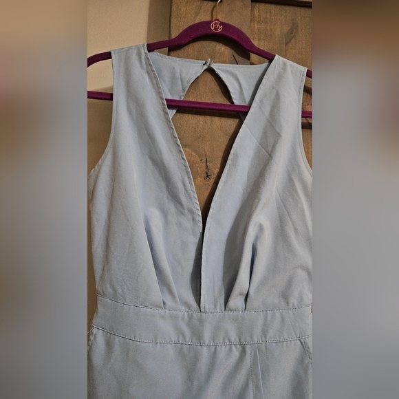 Tobi light blue deep vneck romper. Size smalll - Picture 4 of 11
